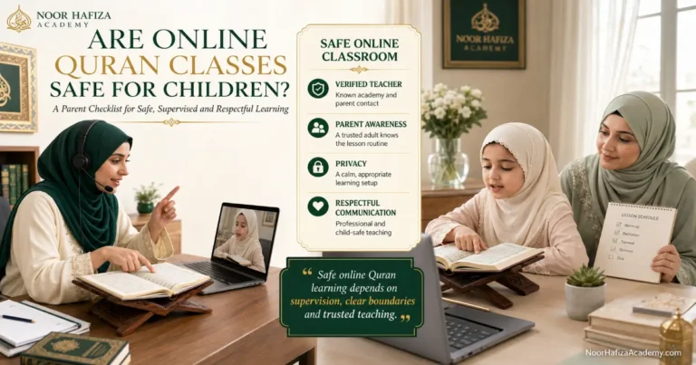 Are online Quran classes safe for children when a qualified female Quran teacher teaches a Muslim girl with parent supervision