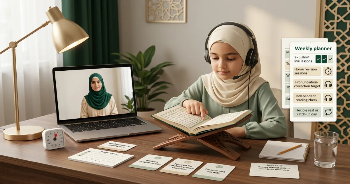 How to learn Quran online for beginners with a simple weekly lesson and home practice plan