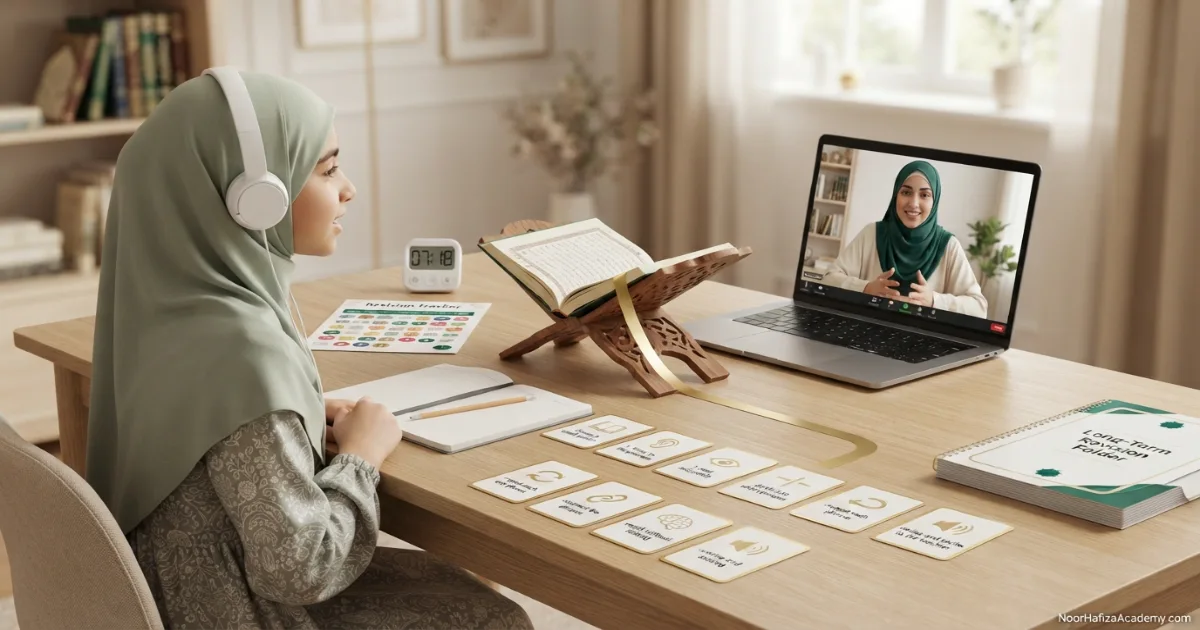 Beginner Quran memorization roadmap from choosing a small portion to revision testing and long-term retention