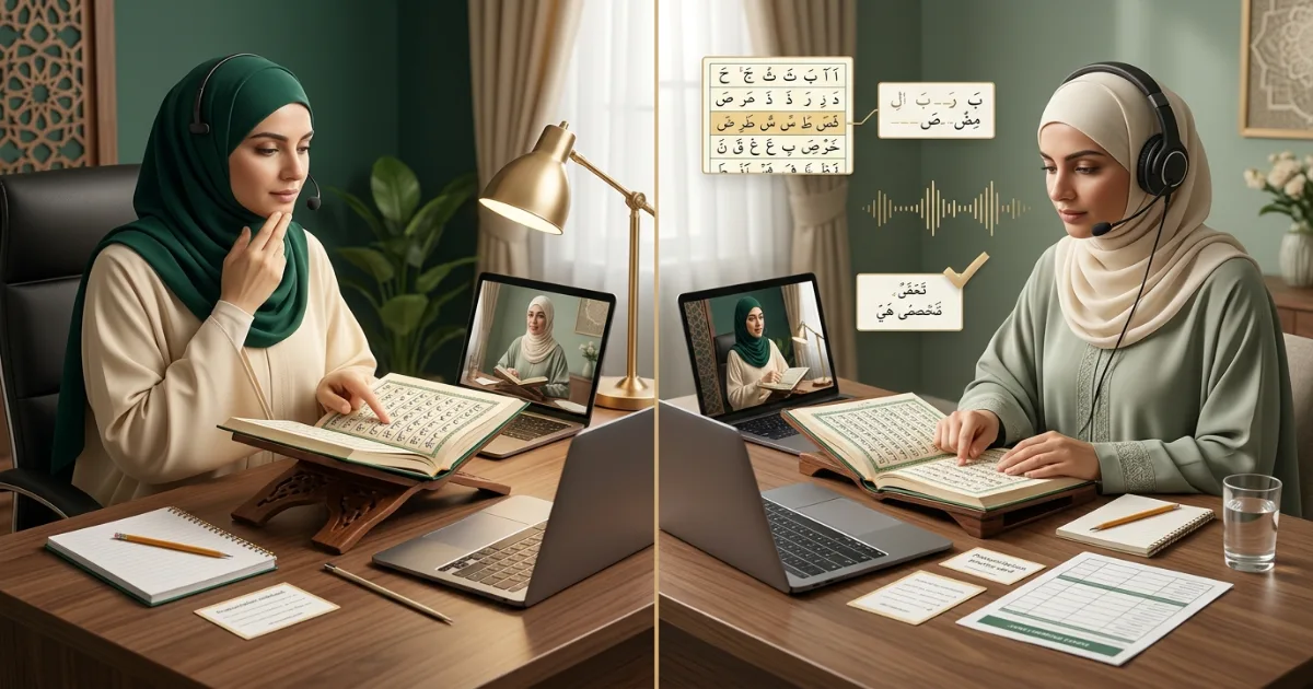 Can adults learn Quran online from scratch with respectful pronunciation correction from a qualified female Quran teacher