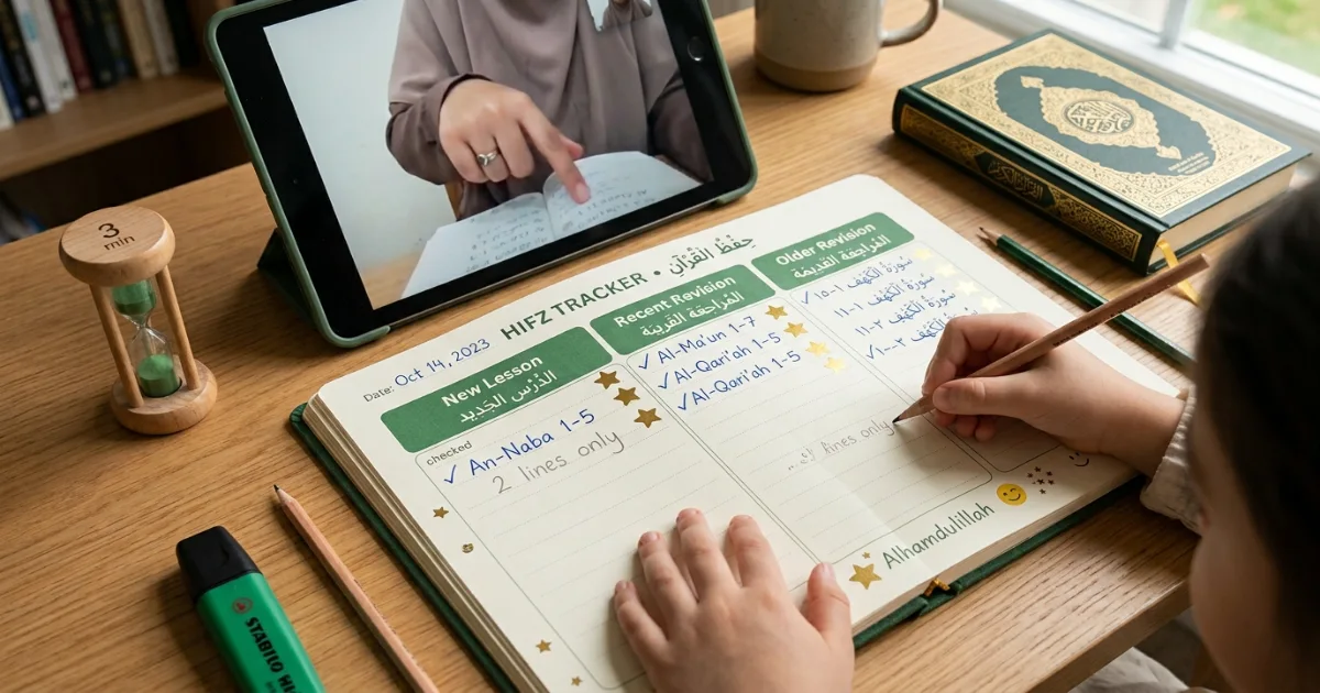 Before-school and after-school Quran memorization options for children following a daily Hifz schedule