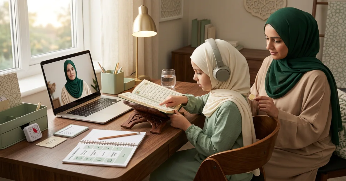 What is Noorani Qaida home practice plan for children and adult beginners learning Quran reading foundations