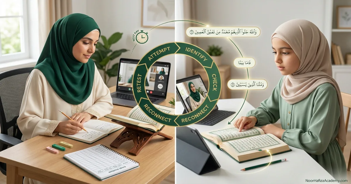 Weak Surah repair method for Quran memorization using accurate reading phrase repair and delayed recall