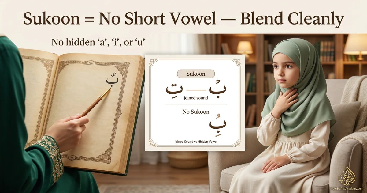 Shaddah explained for Quran beginners as a doubled consonant sound with guided examples