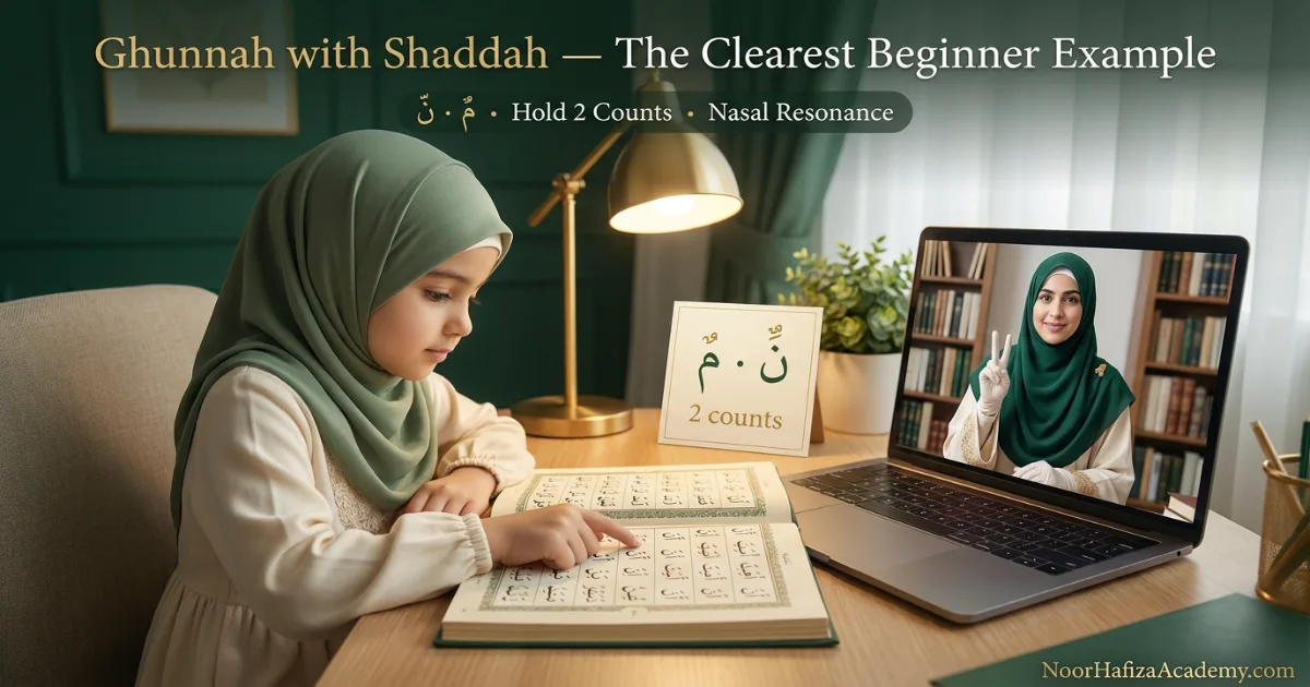 Ghunnah with Noon Mushaddadah and Meem Mushaddadah explained for beginners