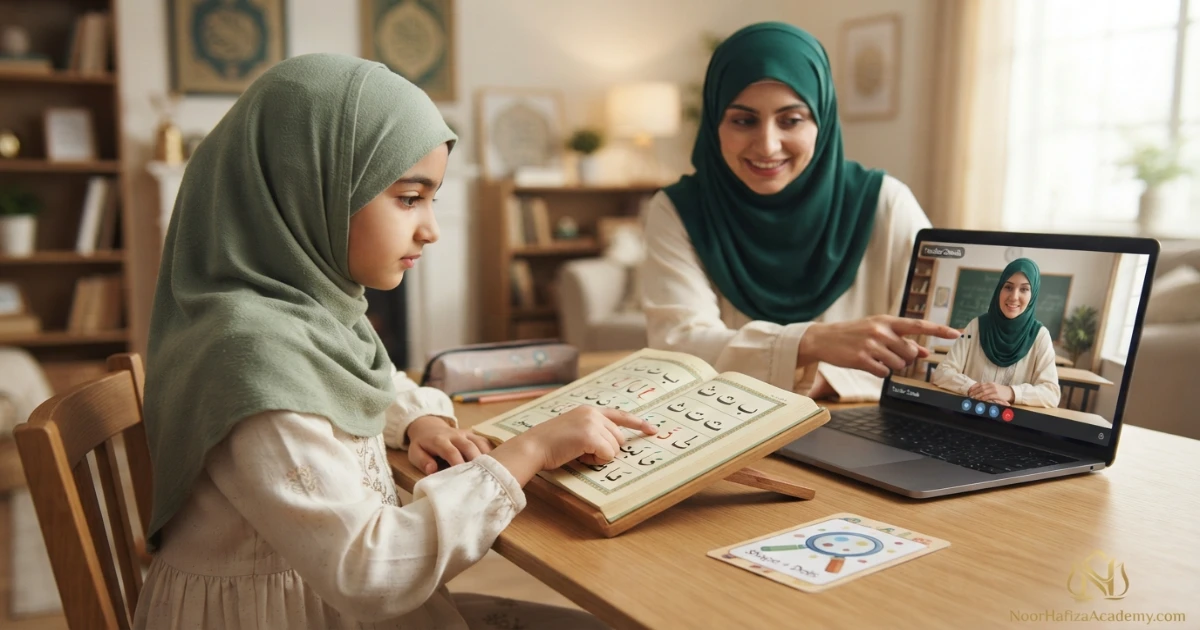 Noorani Qaida letter recognition mistakes including similar Arabic letter shapes and dot confusion