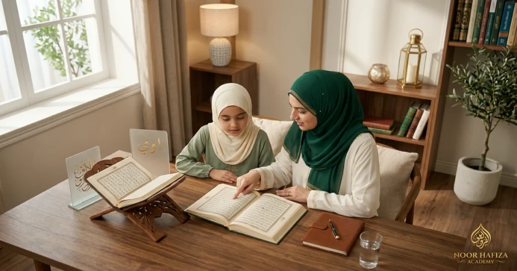 Madd rules in Tajweed explained to a beginner by a female Quran teacher with elongation timing examples