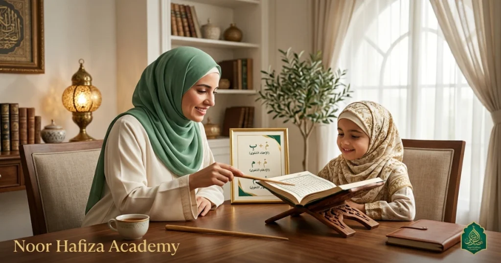 Meem Sakinah rules Ikhfa Shafawi Idgham Shafawi and Izhar Shafawi explained by a female Quran teacher