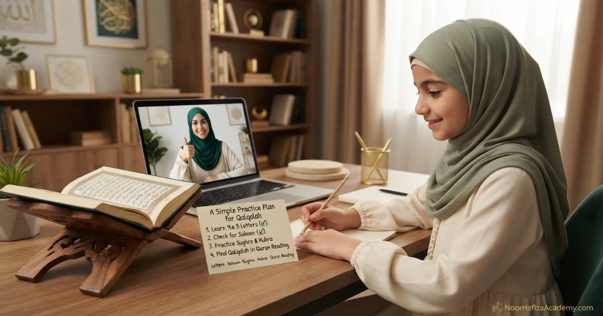 Common Qalqalah mistakes including adding a vowel overbouncing and missing the echo