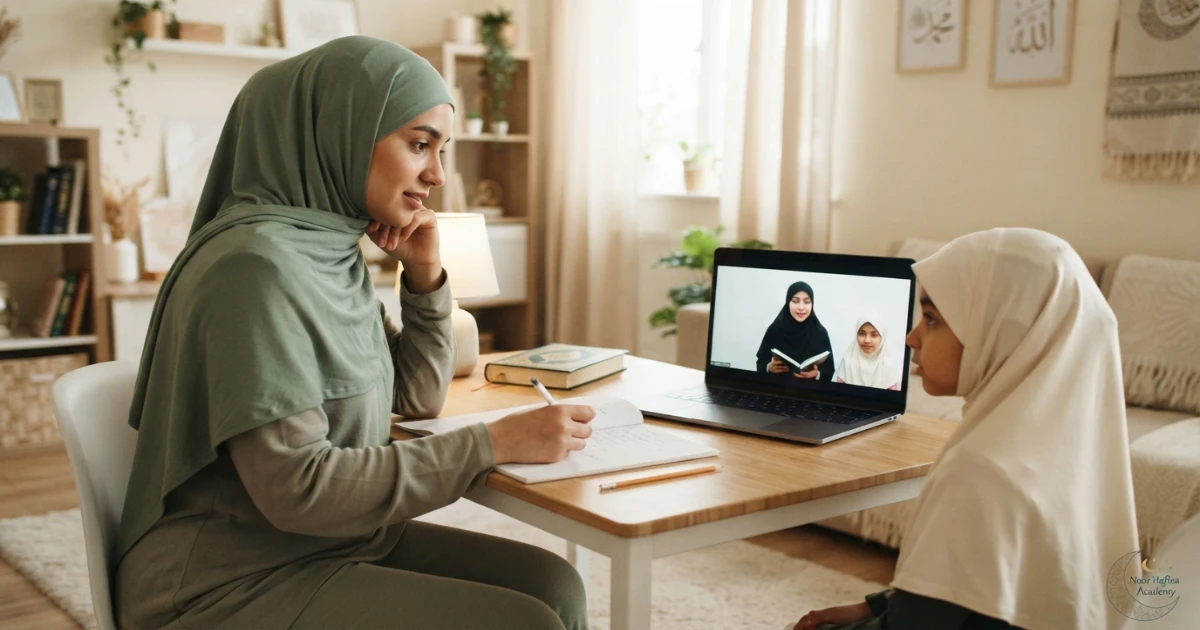 Quran teacher credentials showing Ijazah recitation training teaching experience and specialization