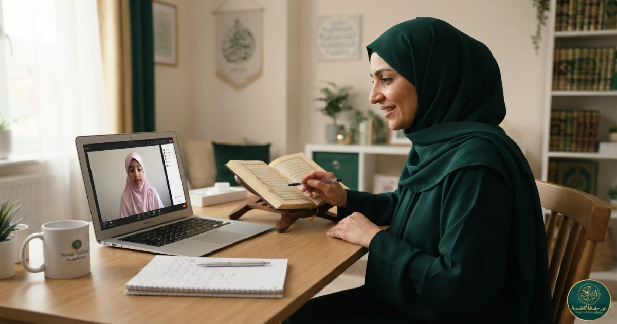 Female Hifz teacher qualifications including Quran memorization Tajweed teaching skill and revision planning