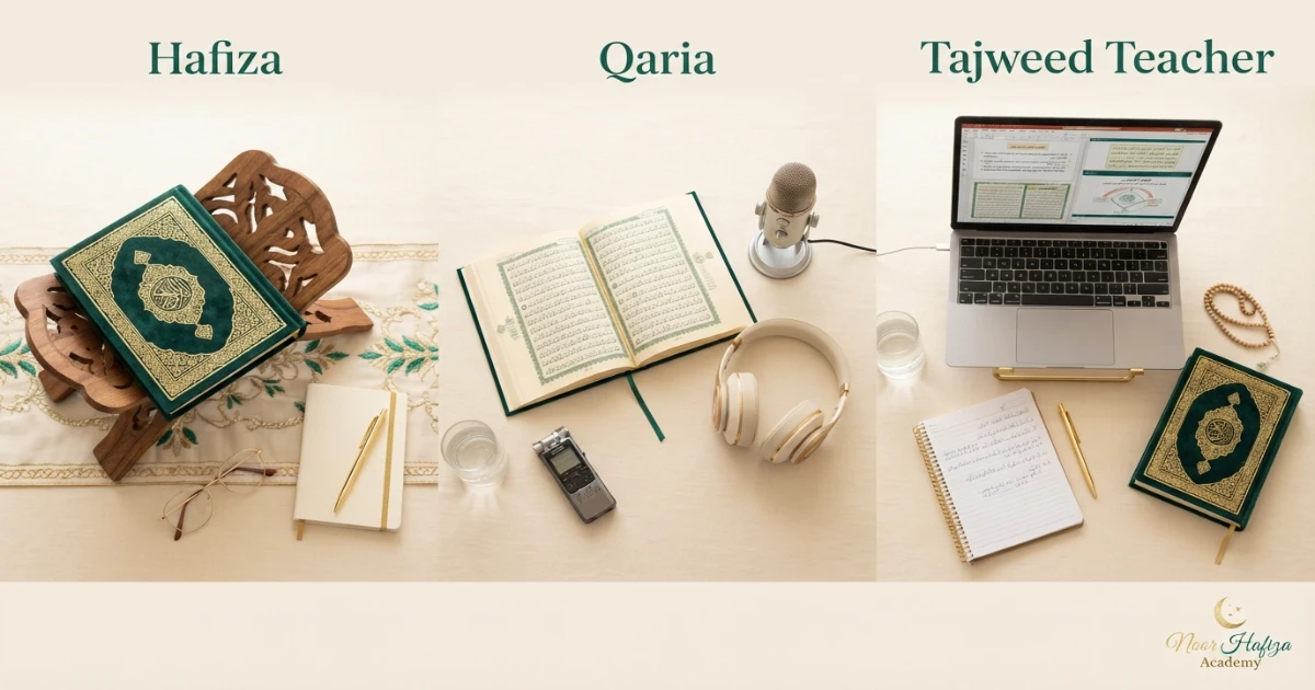 Comparison of Hafiza Qaria and Tajweed teacher roles in Quran education