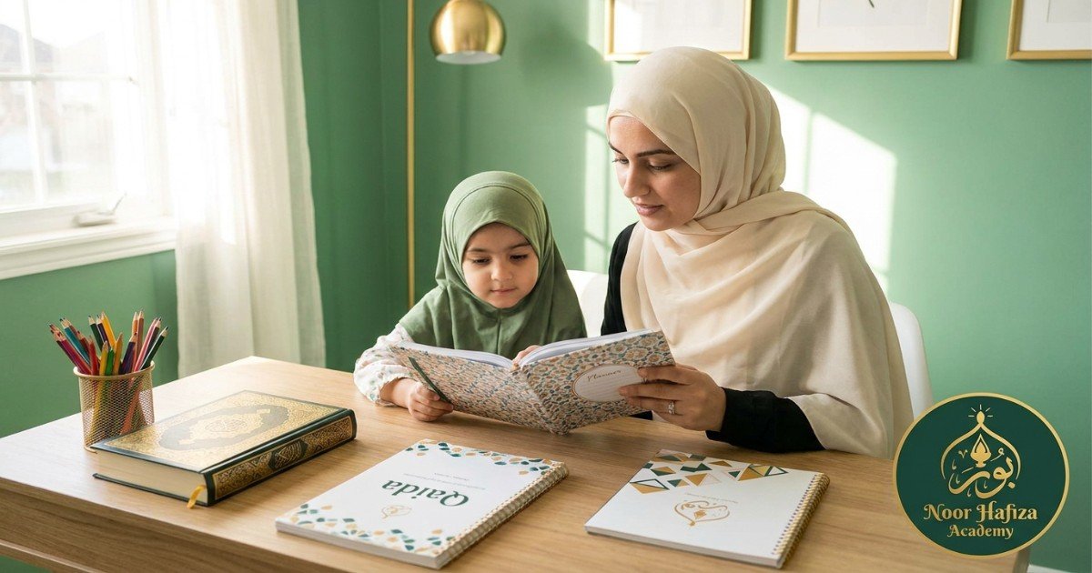 Homeschool Quran curriculum levels from Noorani Qaida and Quran reading to Tajweed Hifz and Islamic Studies