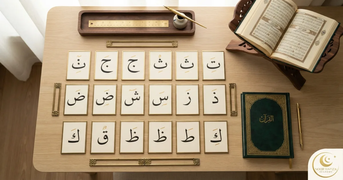 Fifteen Ikhfa letters in Tajweed for Noon Sakinah and Tanween