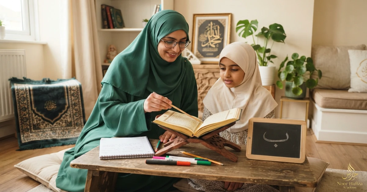 Iqlab examples with Noon Sakinah before Ba for beginner Tajweed practice