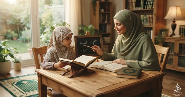Iqlab rule in Tajweed explained for beginners with Ba letter Noon Sakinah Tanween and female Quran teacher
