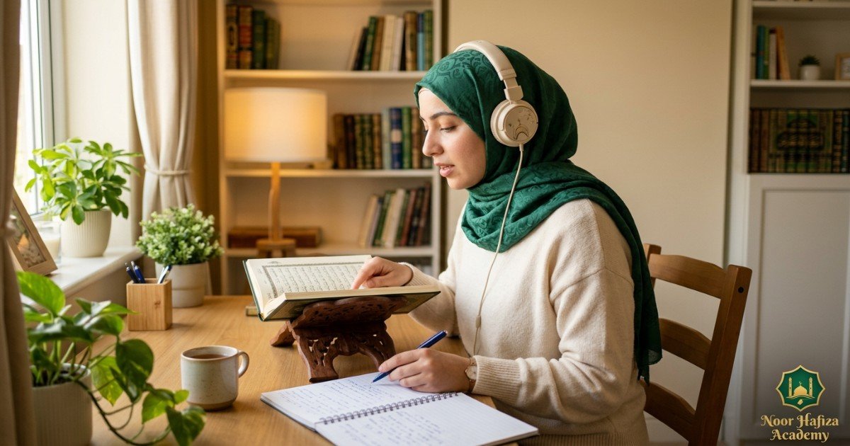 Adult Quran memorization using listening repetition and accurate recitation practice