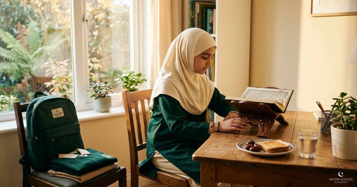 Morning Quran routine for children before school with short reading practice