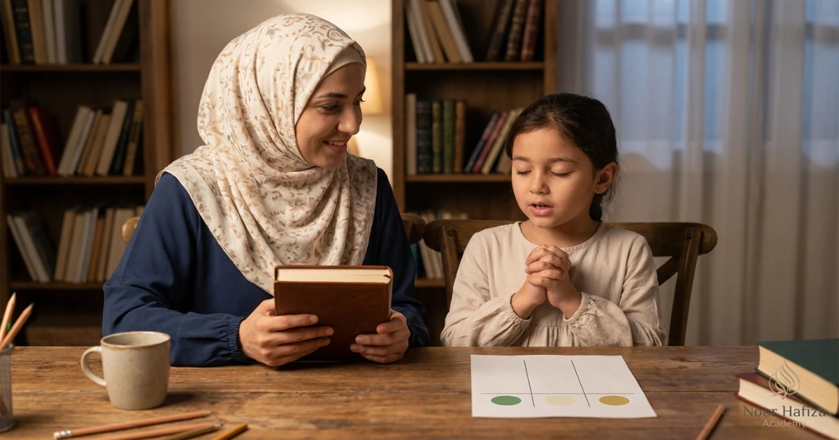 Parent supporting a child with Quran Hifz revision and long term memorization retention at home