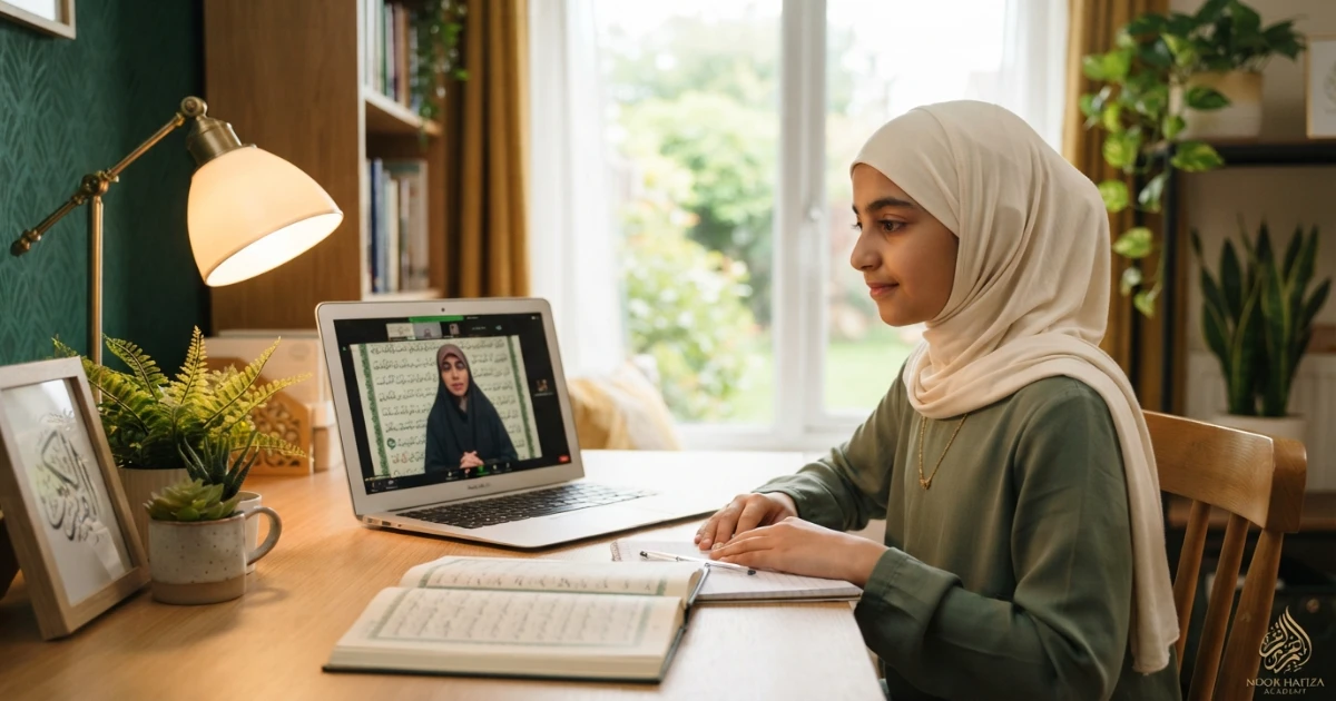 Simple webcam lighting and camera position for online Quran classes
