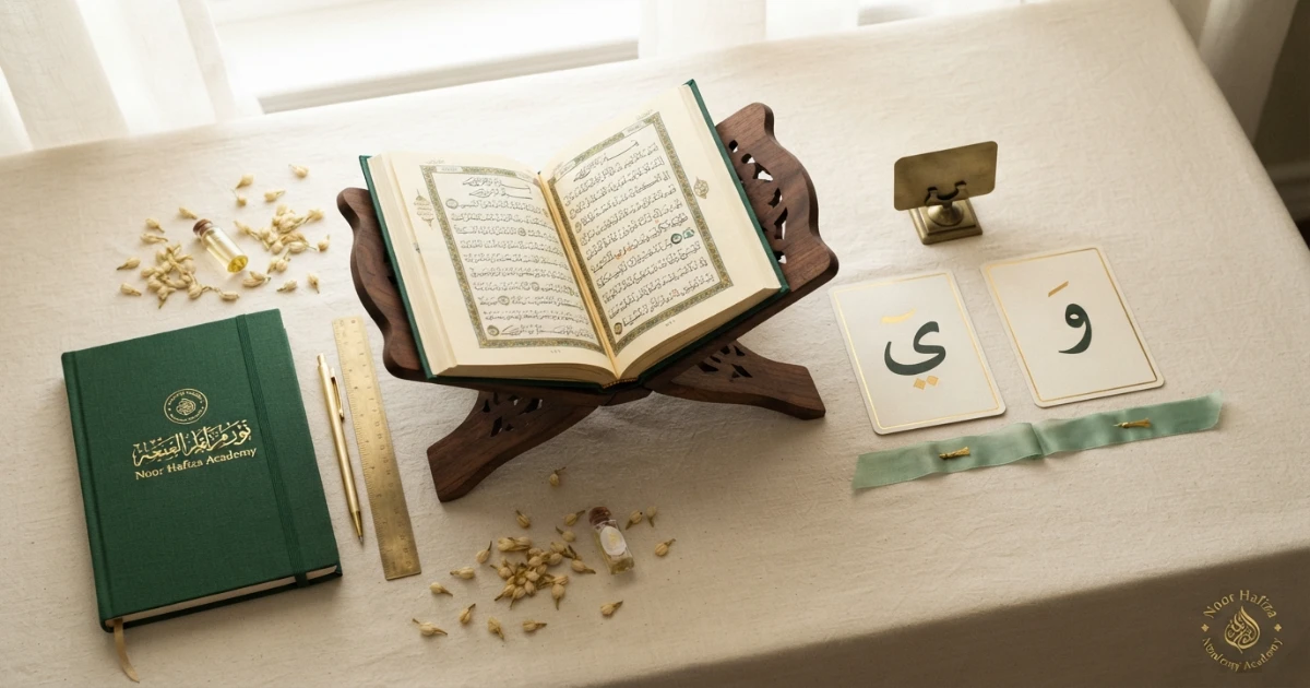 Idgham exception reminder for Noon Sakinah followed by Ya or Waw within the same word