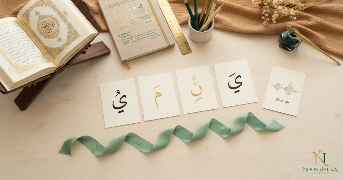 Idgham with Ghunnah letters Ya Noon Meem and Waw for Noon Sakinah and Tanween