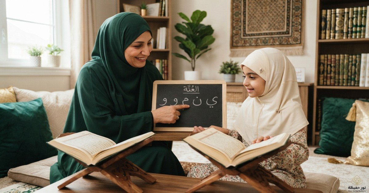 Female Quran teacher explaining direct Idgham into Lam and Ra without held Ghunnah