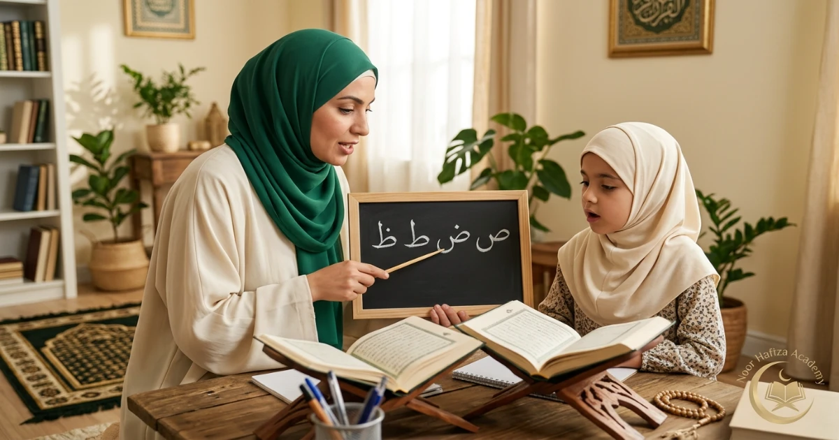 Levels of Tafkheem showing heavy letters with Fathah Alif Dammah Sukoon and Kasrah