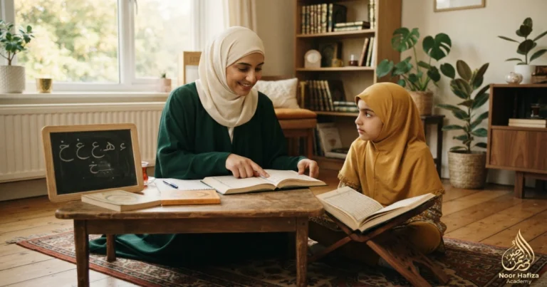 Izhar rules in Tajweed explained for beginners with six throat letters and female Quran teacher