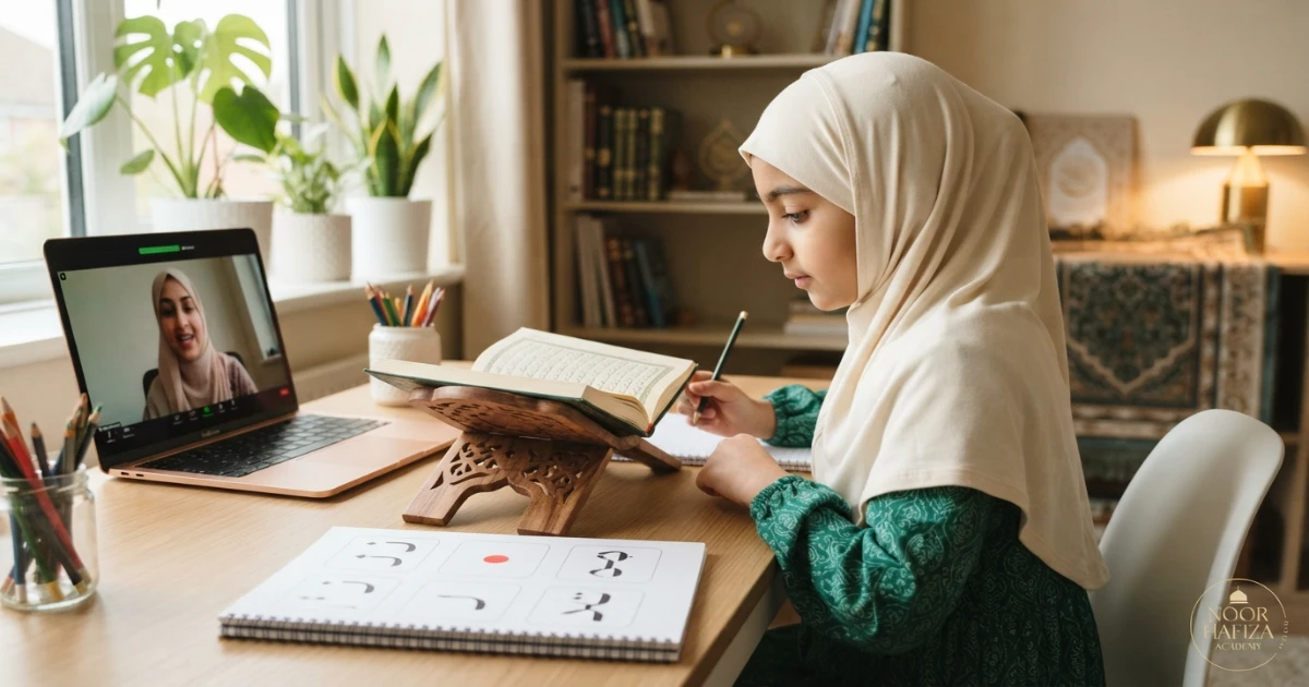 Izhar Tajweed practice checklist for six letters clear Noon Tanween and Quran examples