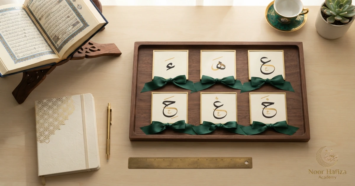Six Izhar throat letters in Tajweed Hamzah Ha Ain Ha Ghayn and Kha